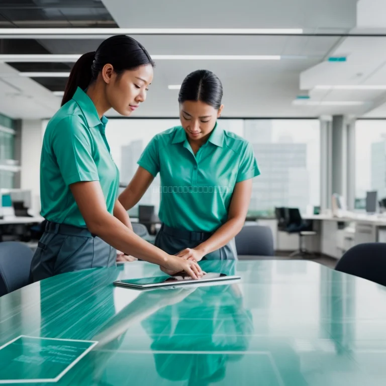 清掃チームが作業している様子